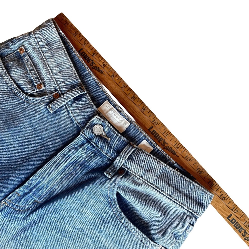 Lucky Brand Relaxed Taper Ankle Jeans Womens 6/28 Raw Hem Side Stripe Distressed - Picture 12 of 13